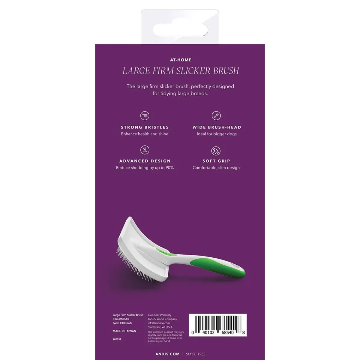 andis_firm_slicker_brush__large_5.webp Ryan's Pet Supplies Andis Firm Slicker Brush - Large
