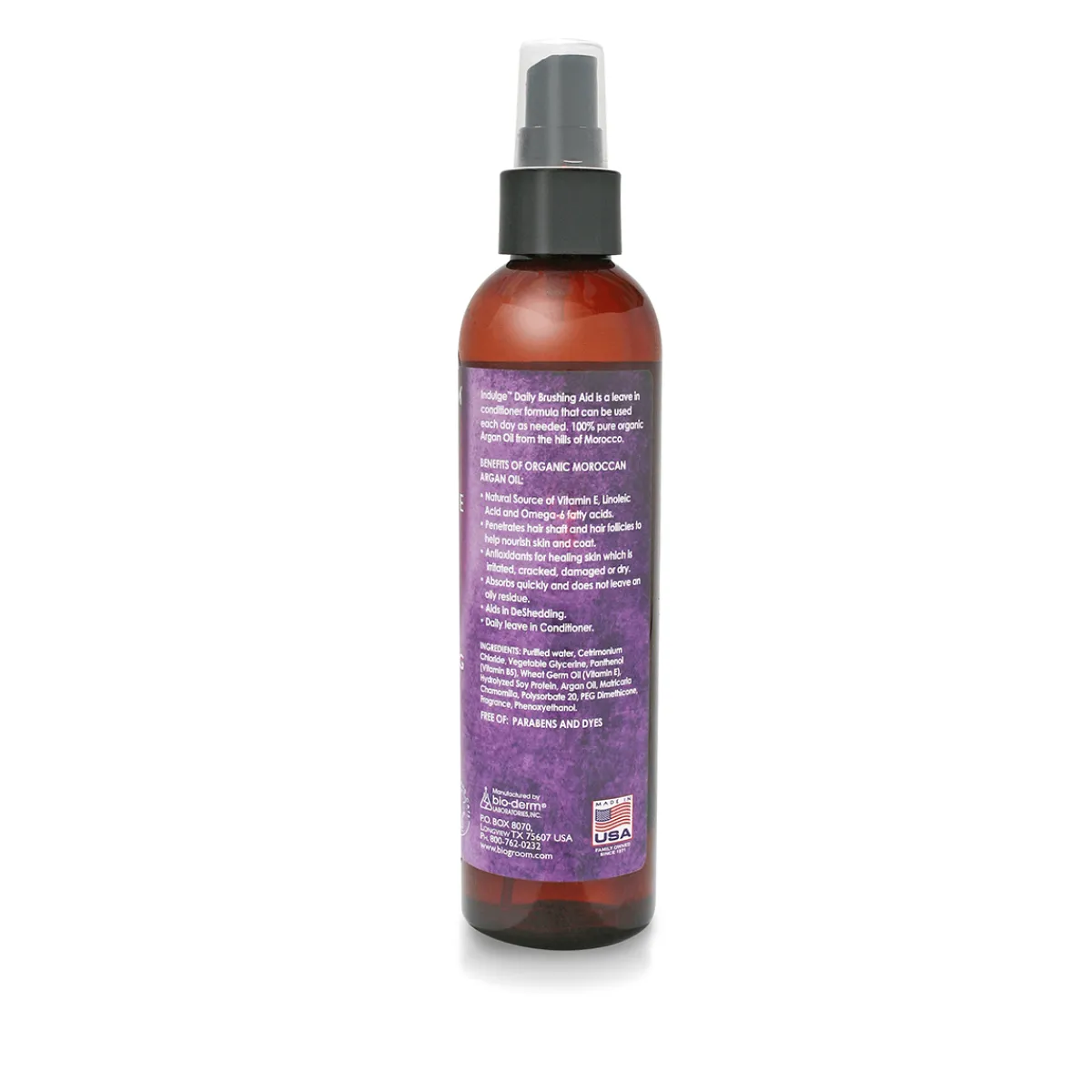 biogroom_indulge_daily_brushing_spray_with_argan_oil___oz_2.webp Ryan's Pet Supplies Bio-Groom Indulge Daily Brushing Spray with Argan Oil - 8 oz