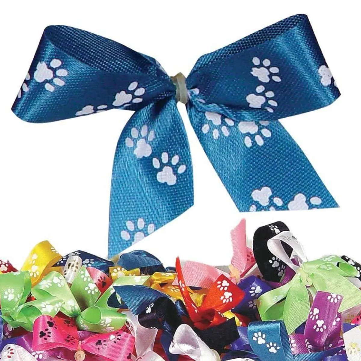 fancy_finishes_pretied_bows_with_paw_print_pattern___ct_6.webp Ryan's Pet Supplies Fancy Finishes Pre-Tied Bows with Paw Print Pattern - 50 ct.
