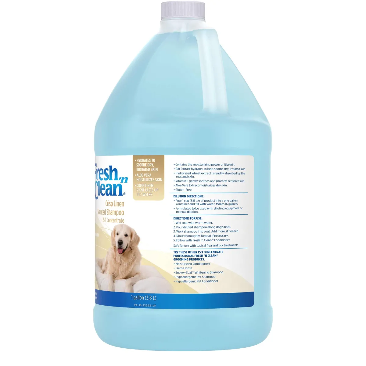fresh_n_clean_crisp_linen_dog_shampoo__gallon_2.webp Ryan's Pet Supplies Fresh 'N Clean Crisp Linen Dog Shampoo 15:1 Gallon