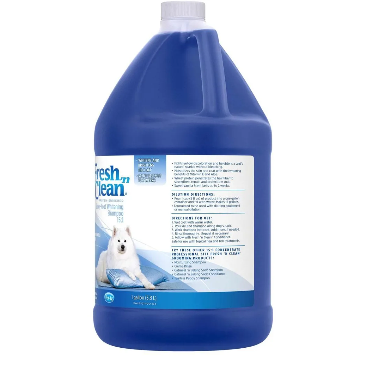 fresh_n_clean_snowycoat_whitening_shampoo__gallon_2.webp Ryan's Pet Supplies Fresh 'n Clean Snowy-Coat Whitening Shampoo 15:1 Gallon