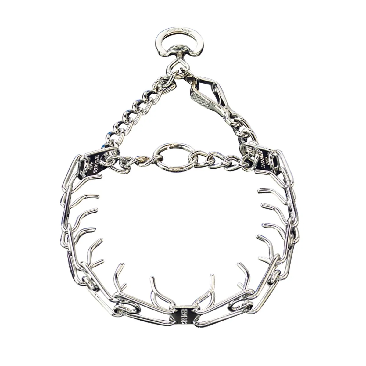 Ryan's Pet Supplies Herm Sprenger ULTRA-PLUS Steel Chrome-plated Training Collar with Center-Plate and Assembly Chain