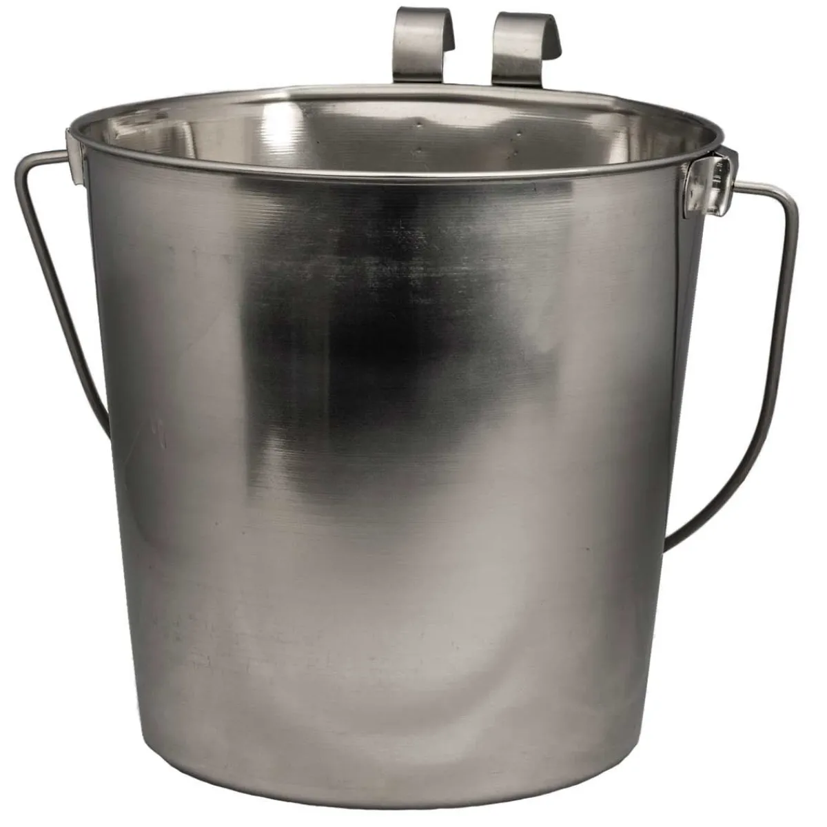 Ryan's Pet Supplies Indipets Flat Side Stainless Steel Pail With Handle 9 Quart