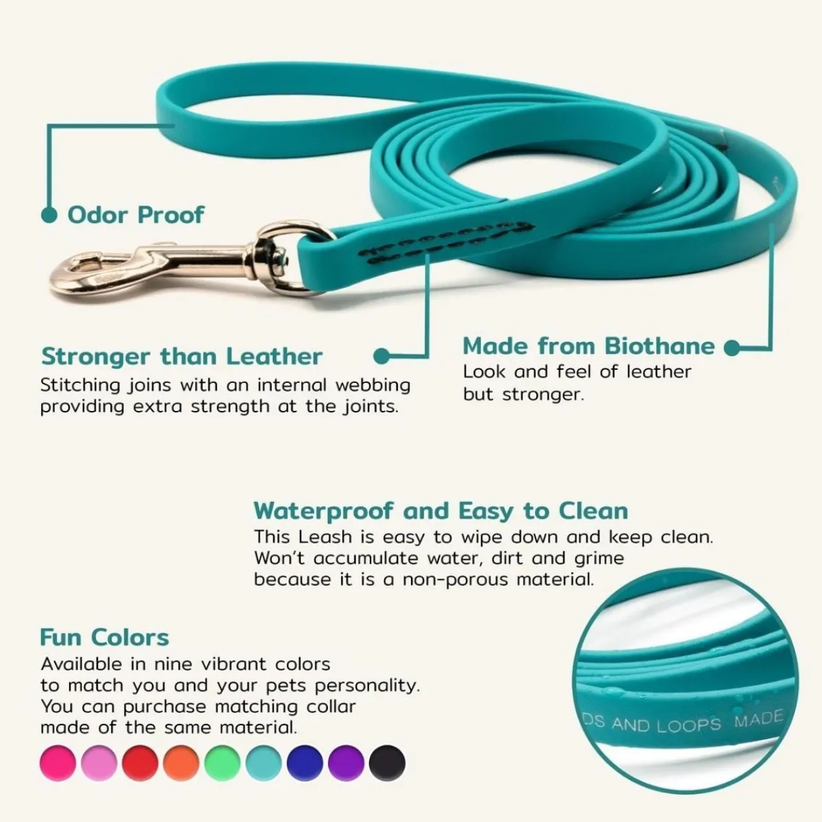 jelly_pet_waterproof_standard_dog_leash___x__3.webp Ryan's Pet Supplies Jelly Pet Waterproof Standard Dog Leash - 1/2'' x 6'