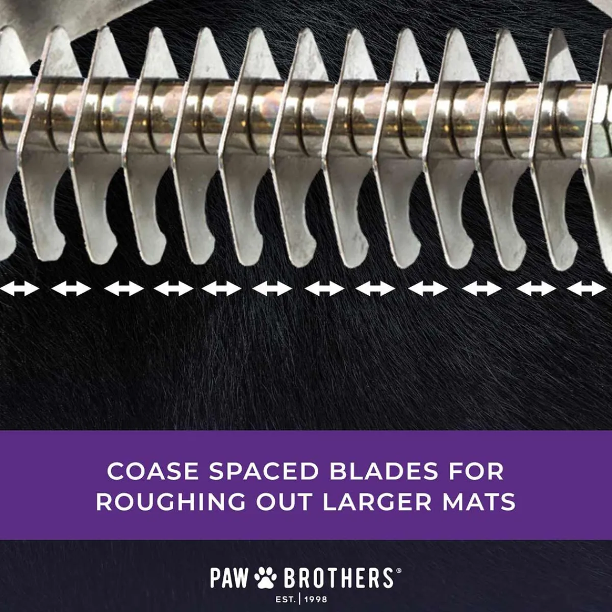 paw_brothers__blade_double_wide_coat_rakke_coarse_5.webp Ryan's Pet Supplies Paw Brothers 13 Blade Double Wide Coat Rakke (Coarse)