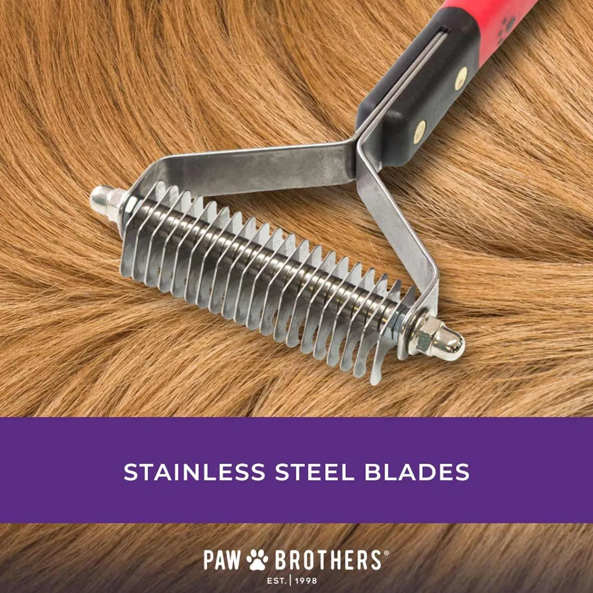 paw_brothers__blade_double_wide_coat_rakke_medium_3.webp Ryan's Pet Supplies Paw Brothers 20 Blade Double Wide Coat Rakke (Medium)