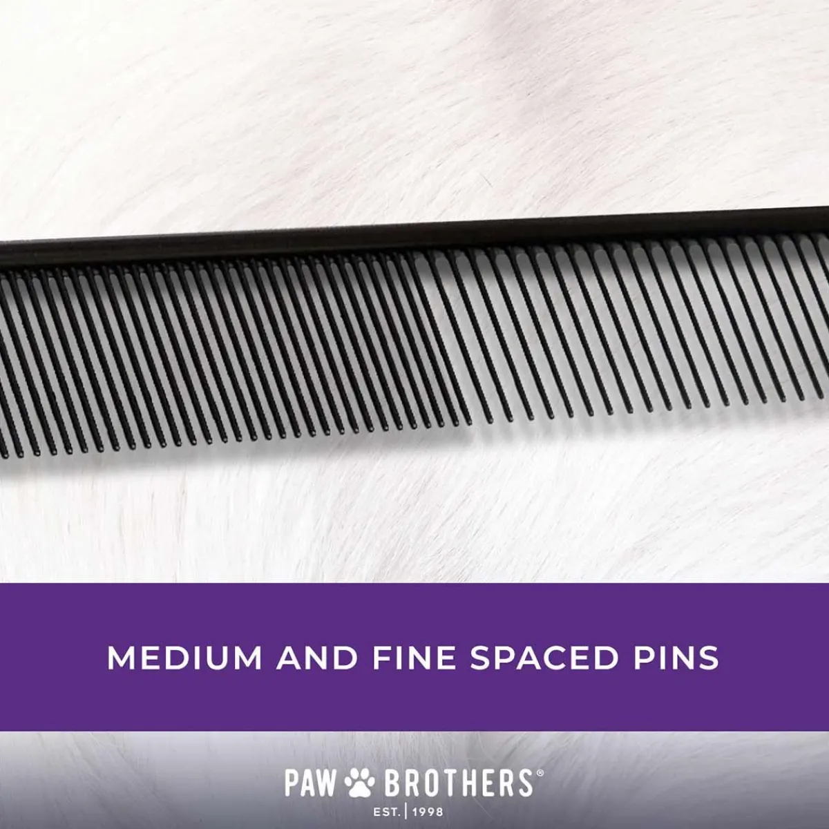 paw_brothers_greyhound_style_true_teflon_comb_quot_mediumfine_2.webp Ryan's Pet Supplies Paw Brothers Greyhound Style True Teflon Comb (7.5" Medium/Fine)