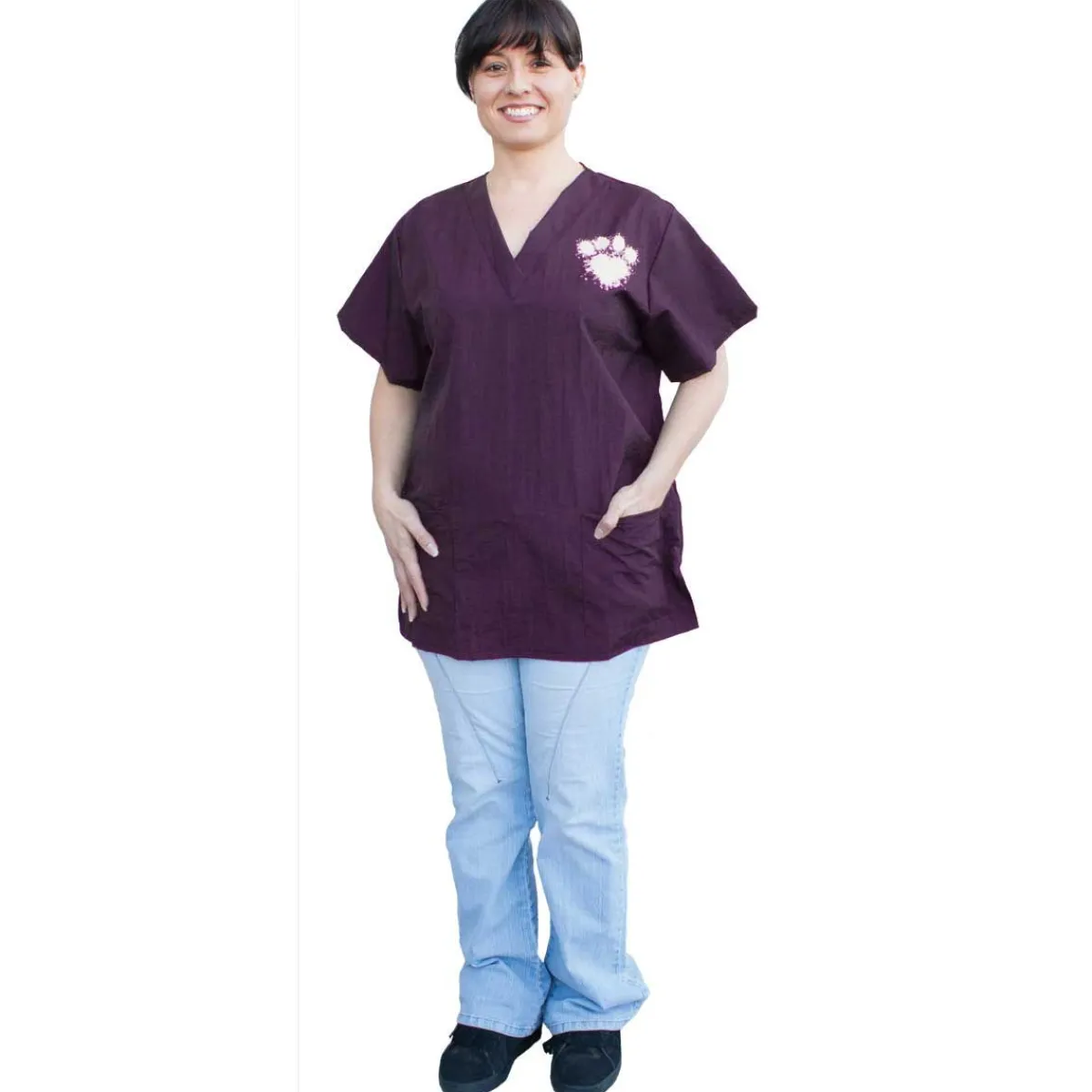 paw_brothers_scrub_top_with_white_paw_heart_print_xlarge_2-1.webp Ryan's Pet Supplies Paw Brothers Scrub Top With White Paw Heart Print 3X-Large