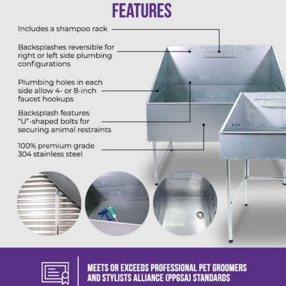 paw_brothers_siena_stainless_steel_tub_quot_2.webp Ryan's Pet Supplies Paw Brothers Siena Stainless Steel Tub 32"