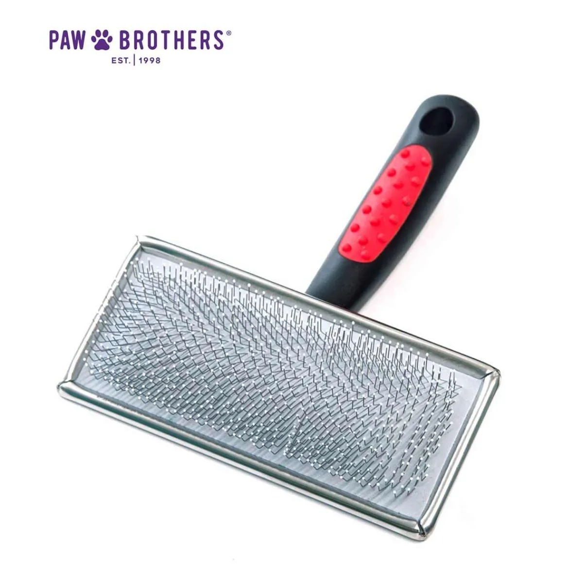 Ryan's Pet Supplies Paw Brothers Soft Pin Flat Slicker With Coated Pin Tips - Mini/Small