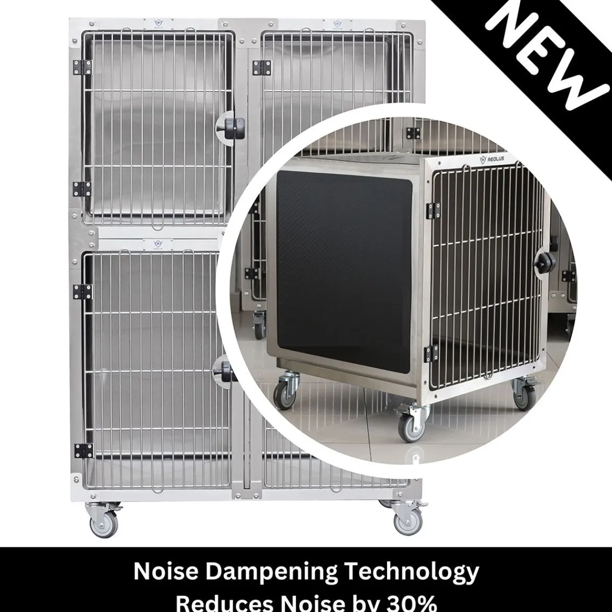 professional_stainless_steel_modular_dog_cage__full_bank_2.webp Ryan's Pet Supplies Professional Stainless Steel Modular Dog Cage - Full Bank