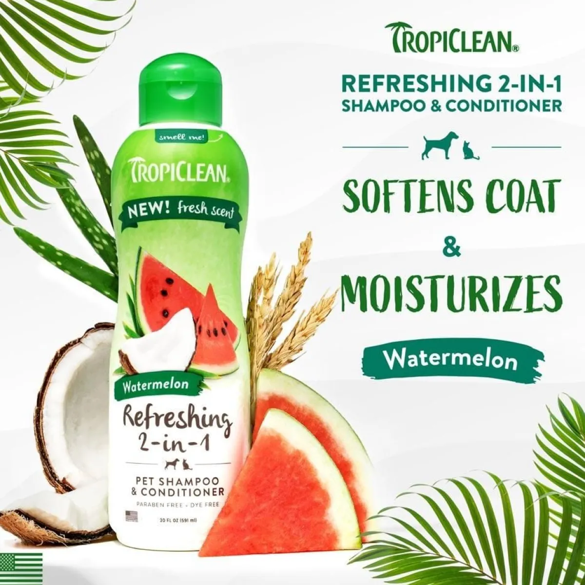 tropiclean_watermelon_deep_cleansing_in_shampoo_and_conditioner_5.webp Ryan's Pet Supplies TropiClean Watermelon Deep Cleansing 2-in-1 Shampoo and Conditioner